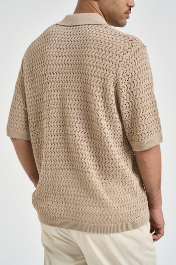 Polo uomo traforata beige - 4