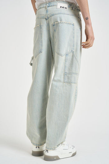 Jeans uomo ampio in denim chiaro - 4