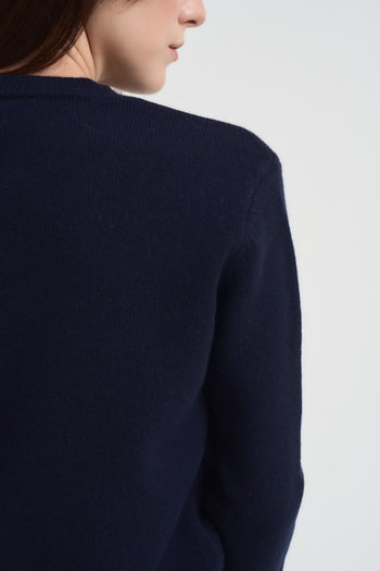 Maglia girocollo donna blu - 7