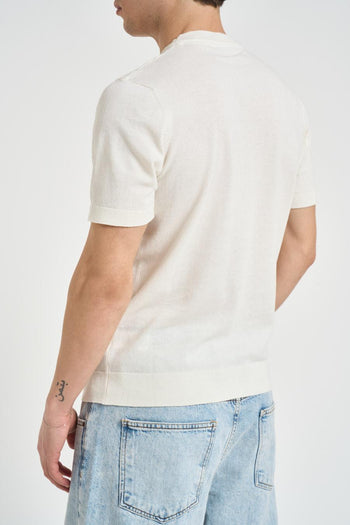 T-shirt uomo in maglia bianca - 3