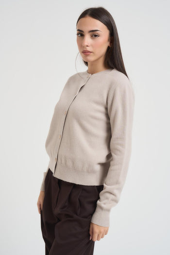 Set cardigan donna e t-shirt gesso - 4
