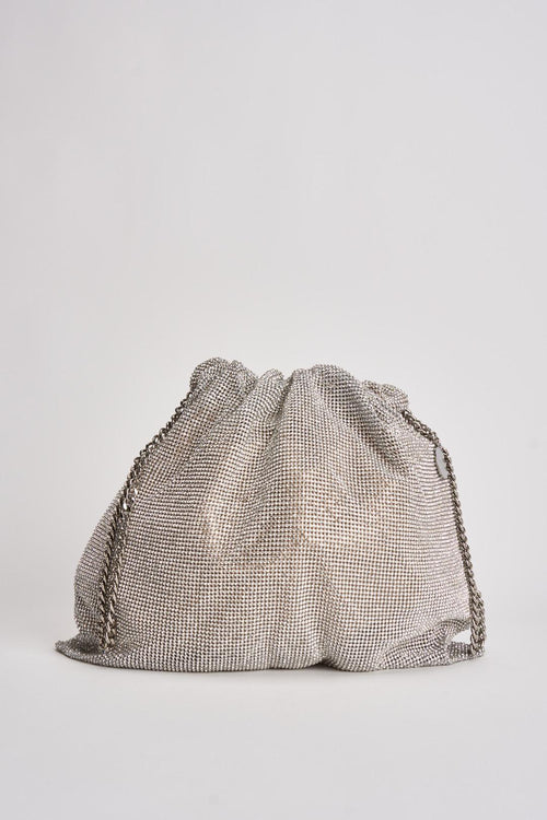 Borsa donna a sacchetto con starss argento