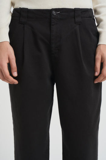 Pantalone uomo con pinces nero - 5