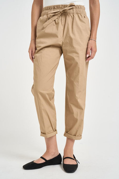 Pantalone donna carrot fit beige - 1