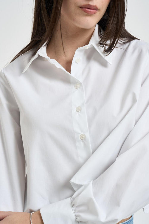 Camicia donna cropped bianca - 2