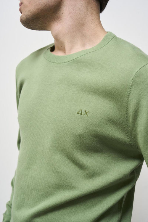 Men's green crew neck sweater - 2