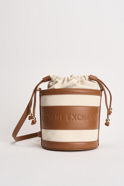 Secchiello donna cuoio e beige