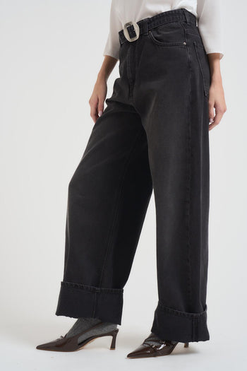 Jeans donna nero ampio - 3