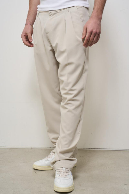 Men's cream baggy trousers - 2