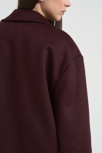 Cappotto donna misto lana bordeaux - 8