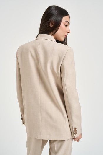 Giacca donna doppiopetto beige - 4