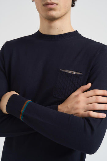 Maglia uomo girocollo blu - 5