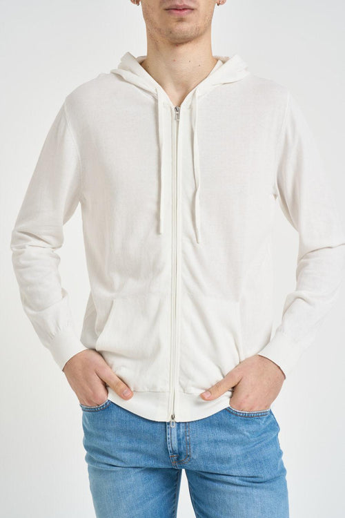 Felpa uomo in maglia bianca