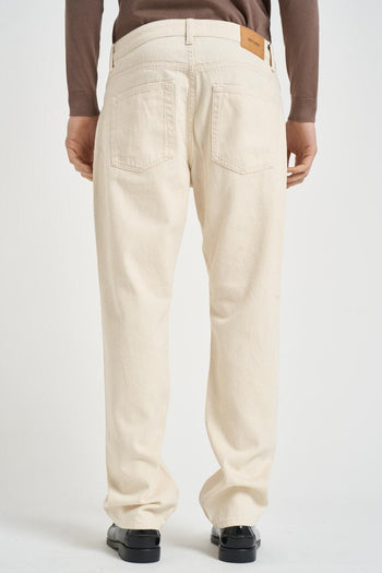 Jeans uomo gamba dritta in denim ecru - 3
