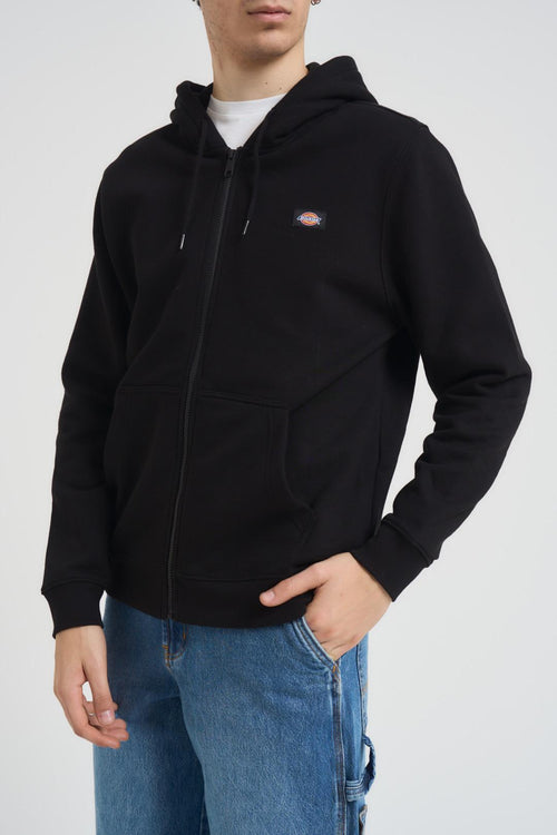 Felpa uomo con cappuccio e zip nera - 2