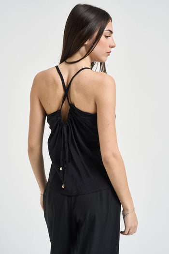 Top donna nero cut out retro - 4