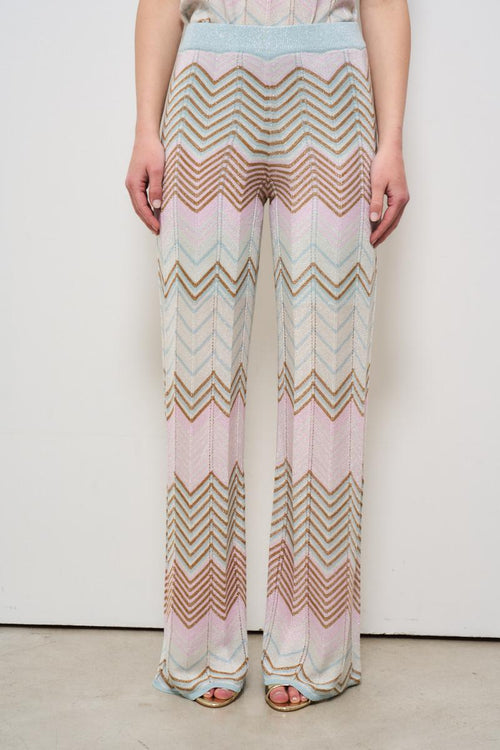 Pantalone donna in maglia multicolor - 2