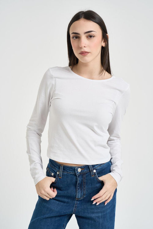 T-shirt donna girocollo bianca