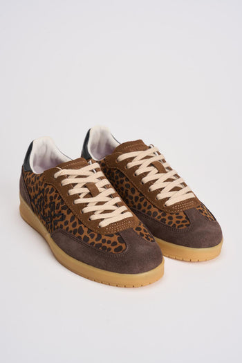 Sneakers donna animalier marroni - 3