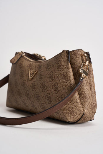 Borsa donna a spalla stampa marrone - 4