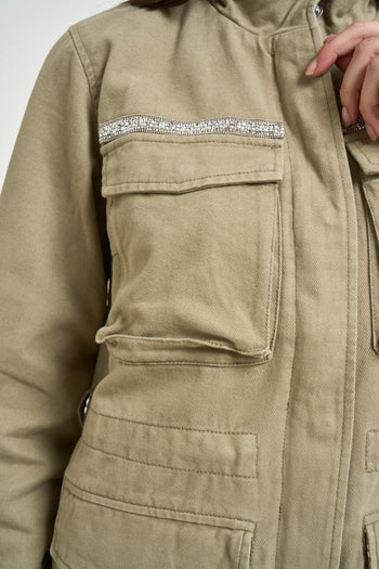 Giacca donna verde militare - 3