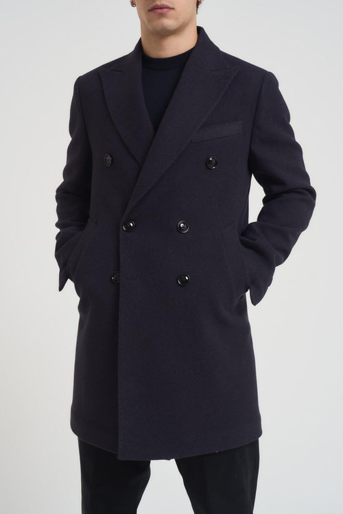 Cappotto uomo doppiopetto blu notte