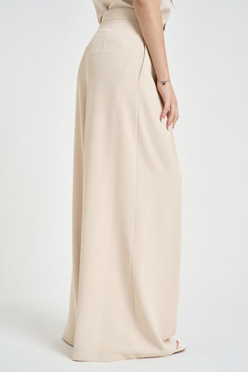 Pantaloni donna a palazzo burro - 4