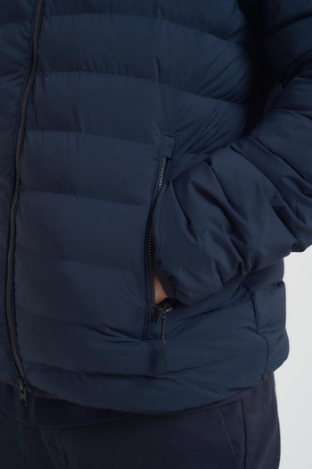 Piumino uomo con cappuccio blu - 4