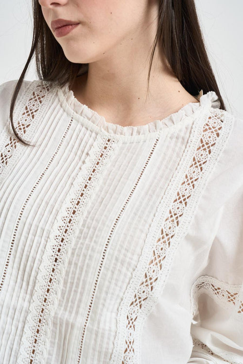 Blusa donna pizzo bianca - 2
