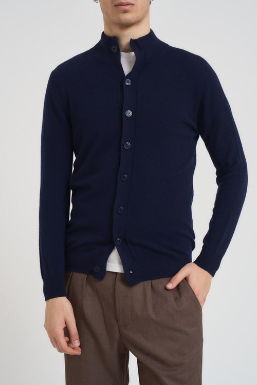 Cardigan uomo mezzo collo blu