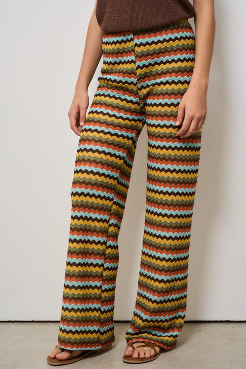 Pantalone donna gamba dritta multicolor - 2