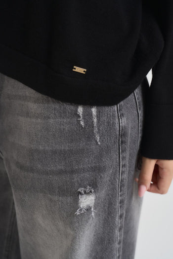 Maglia donna girocollo nera - 4