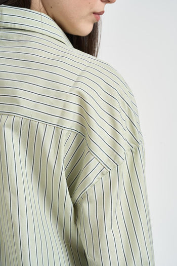 Camicia donna a righe verde - 5