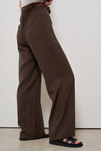 Pantalone donna a palazzo marrone - 4