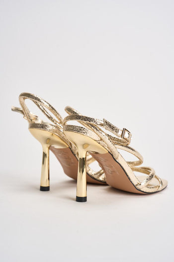 Sandalo donna con tacco dorato - 5