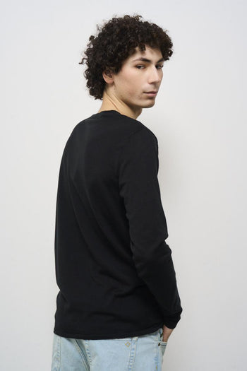 Men's black crew neck sweater - 4