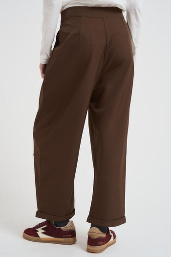 Pantalone donna balloon marrone - 4