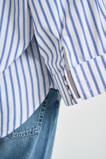 Camicia donna manica a tre quarti azzurra<BR/> - 8