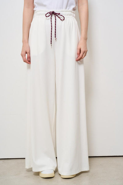 Pantaloni donna bianco a palazzo