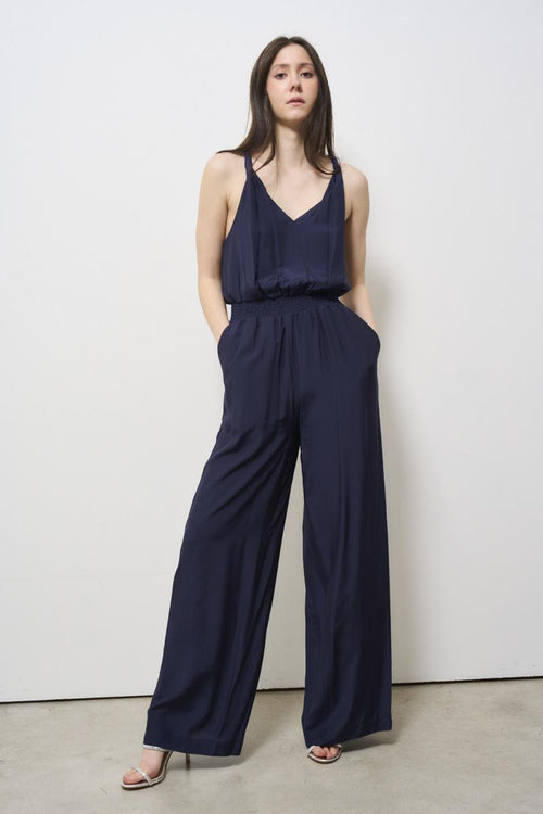 Midnight blue women's jumpsuit dress