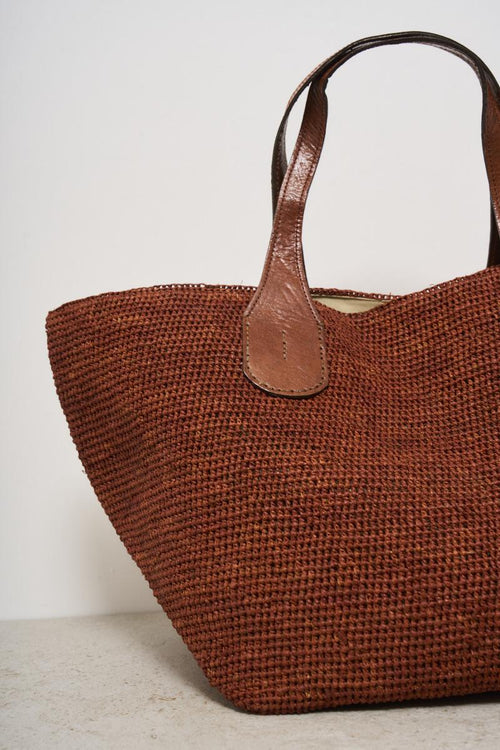 Borsa donna Tokyo in rafia mattone - 2