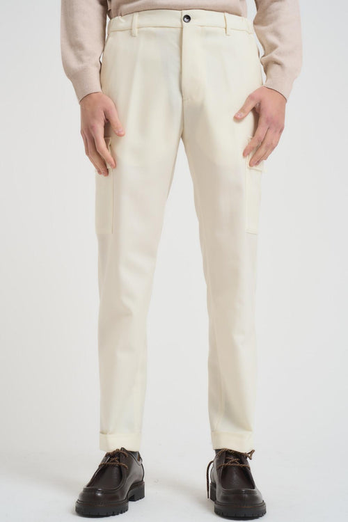 Pantalone uomo dritto panna