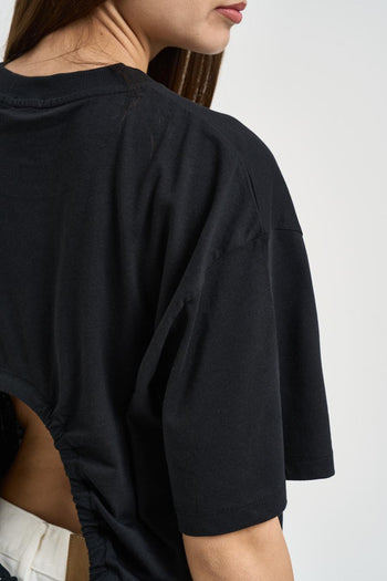T-shirt donna cut-out nera - 4