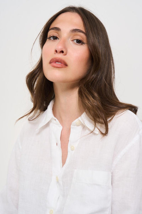 Camicia donna in lino bianca - 2