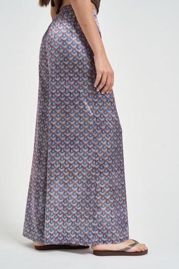 Pantalone donna fantasia bandana celeste - 4