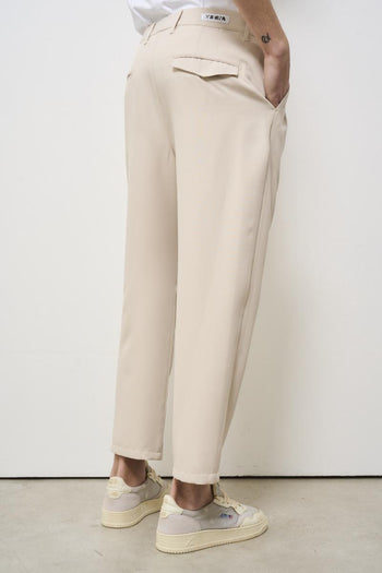 Pantalone uomo con pinces regular beige - 5