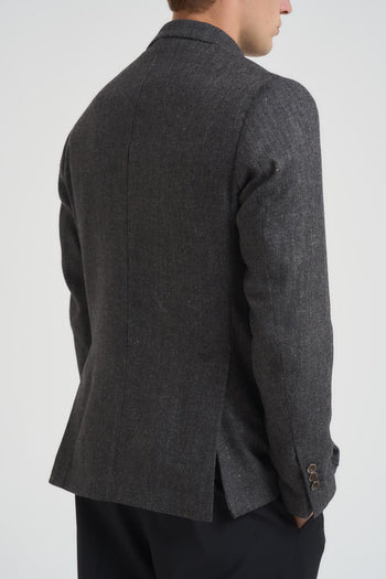 Giacca uomo doppiopetto grigio scuro - 4