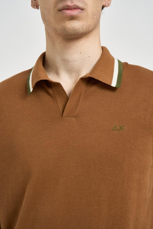 Polo uomo in maglia tabacco - 2
