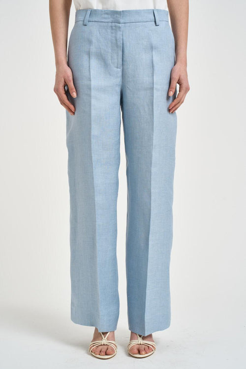 Pantalone donna gamba dritta celeste - 2