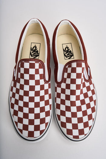 Sneakers uomo Classic slip-on scacchi rossa - 6